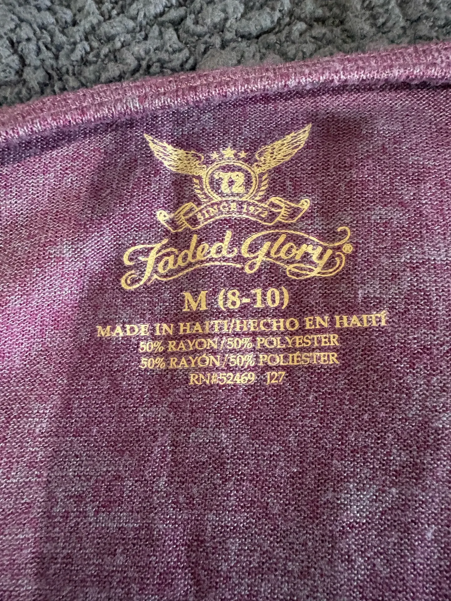 Faded Glory size medium purple v neck top - Image 5