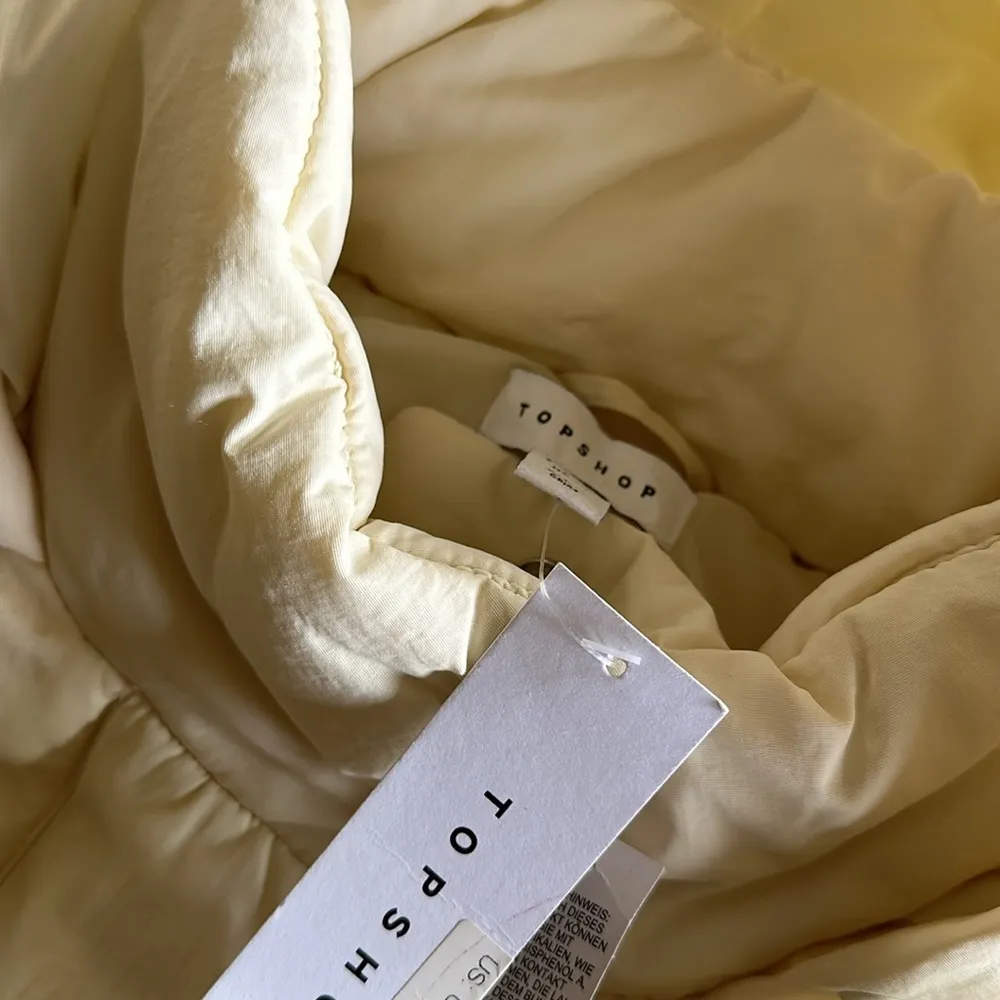 NWT Topshop mid length tie waist puffer jacket in cream Oversize - Image 8