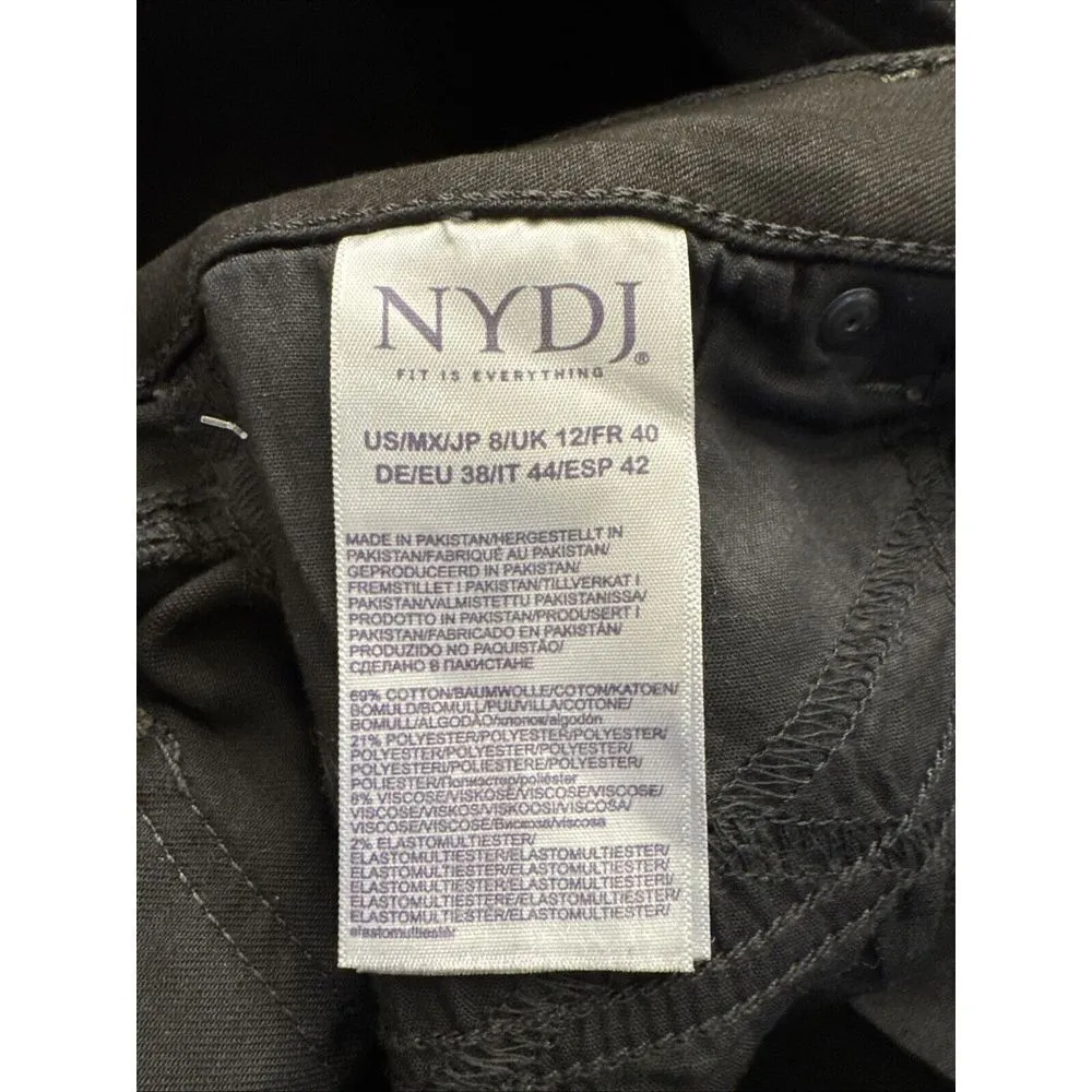 NYDJ  Women's Jeans 8 Marilyn Straight Leg Black Stretch Slimming Lift Tuck - Image 4