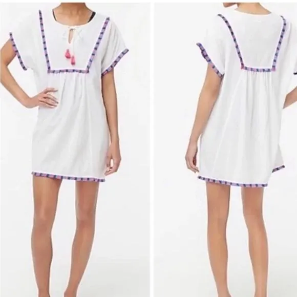 J.Crew 100% Cotton Crepe Fringe  Swimsuit cover-up size Medium - Image 2