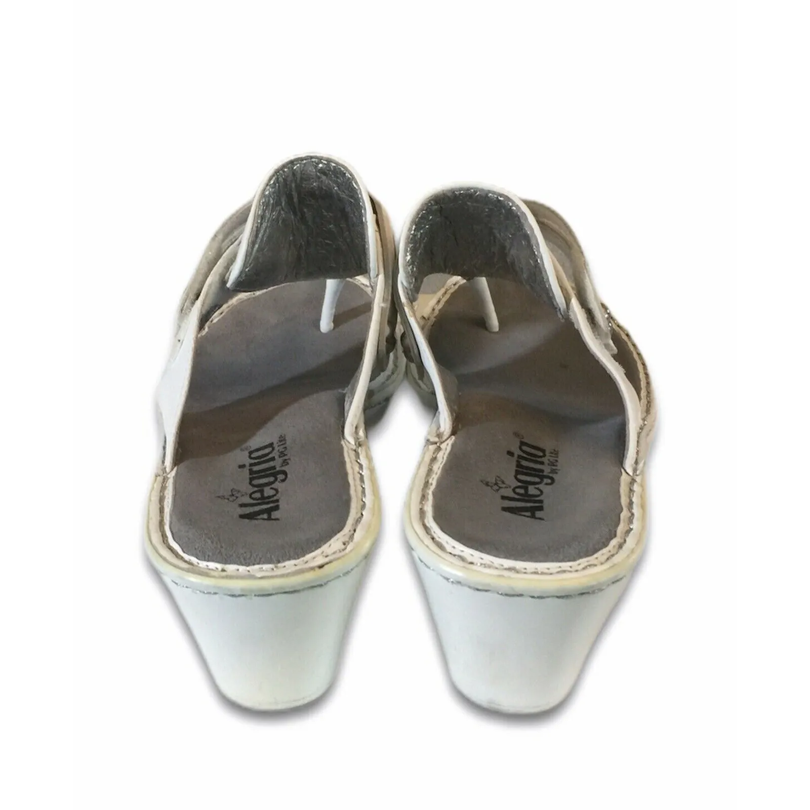 Alegria Women Shoe Lola White EUR 39 8.5 US Slide Sandals Adjustable Hook & Loop - Image 6