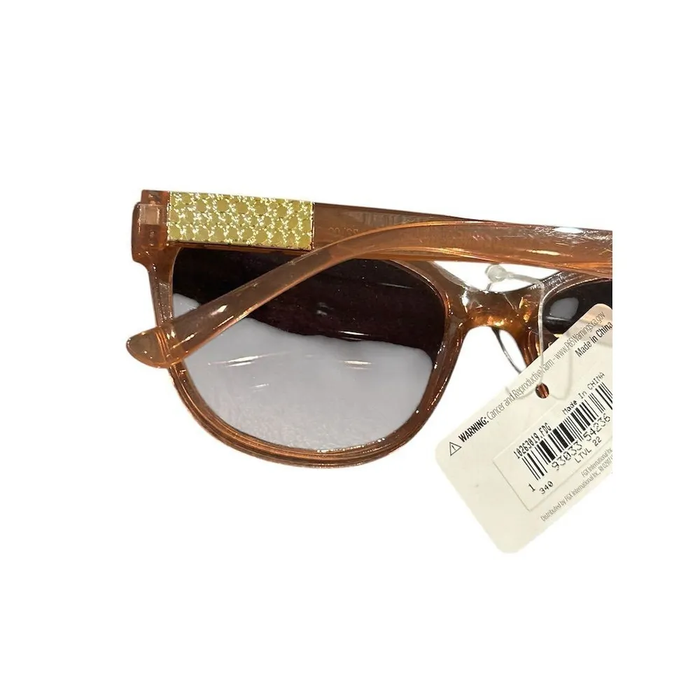 Trend Sunglasses Women's One Size Round Pink Gold Accents Shades UV400 NWT NEW - Image 6