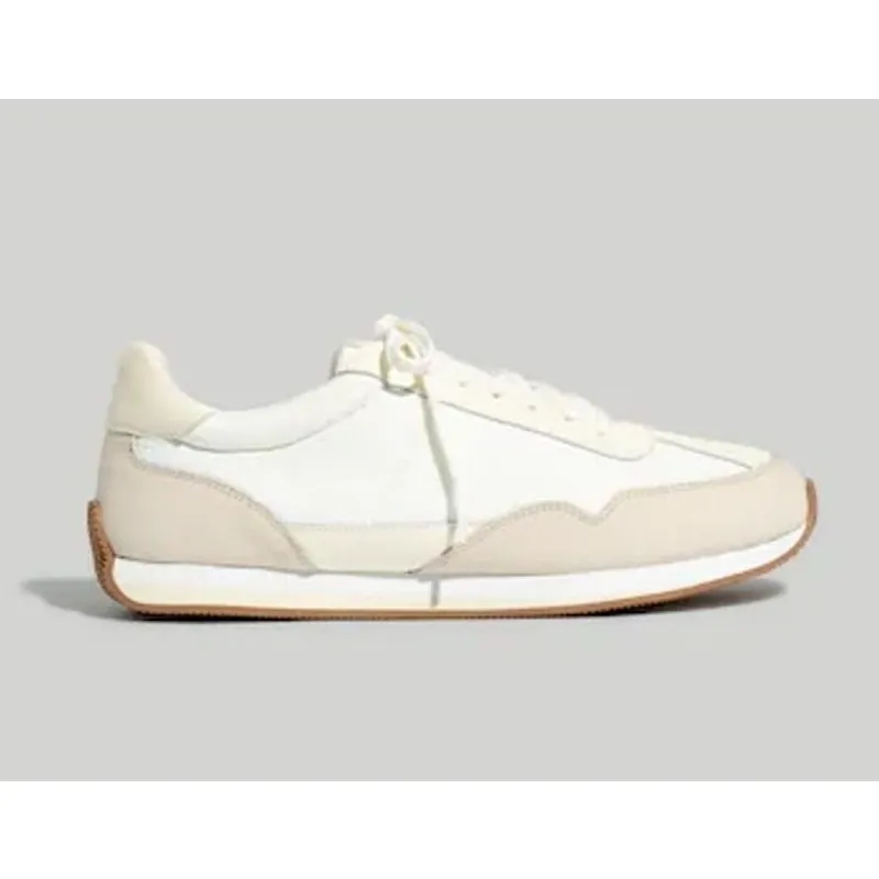 Madewell League Trainer Sneakers in Washed Nubuck Cream 7.5 - Image 2