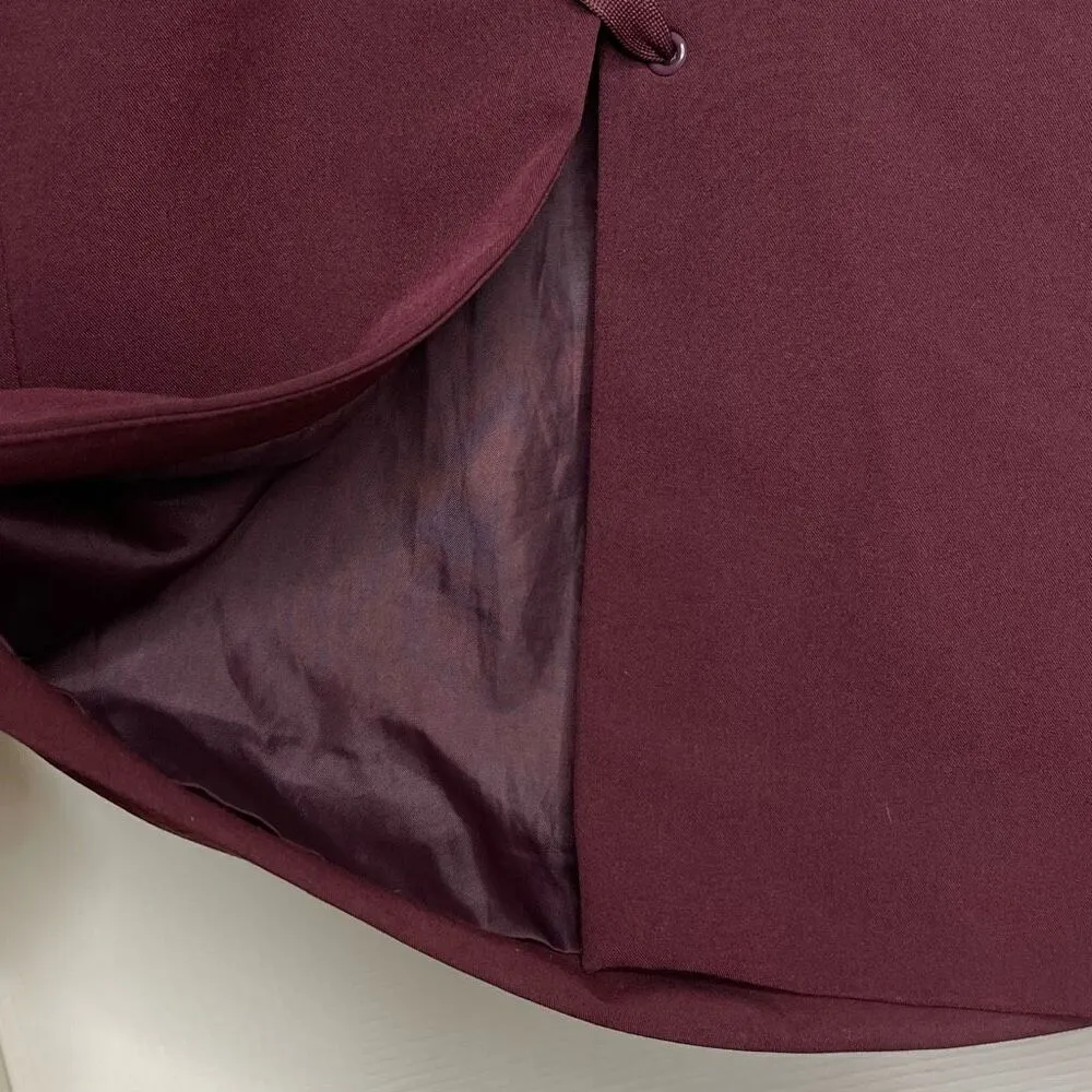 Worthington Lace-Up High Waist Midi Pencil Skirt (Wine) - 14 - Image 6