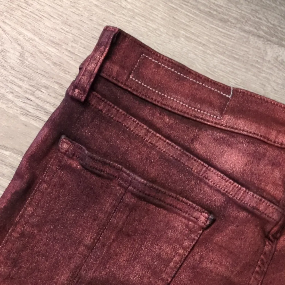 Rag & Bone Red Metallic High Rise Ankle Skinny Jeans Size 30 - Image 12