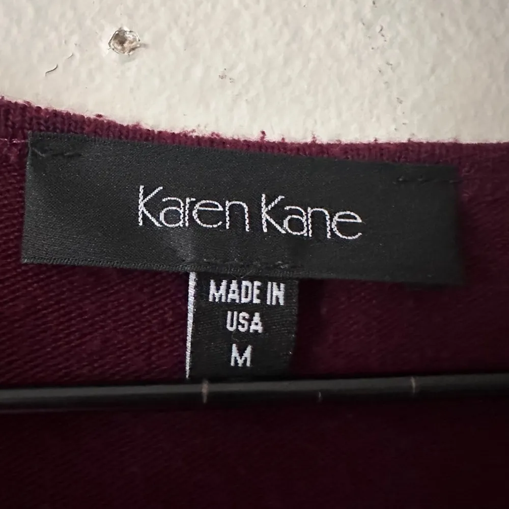 Karen Kane Burgundy Tunic Top with Vegan Leather Detail Women's Size M - Image 6