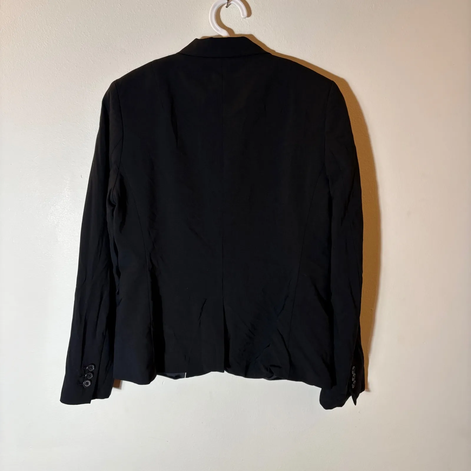 Banana Republic Black Stretch Wool Blend Blazer Jacket 8P Petite - Image 6