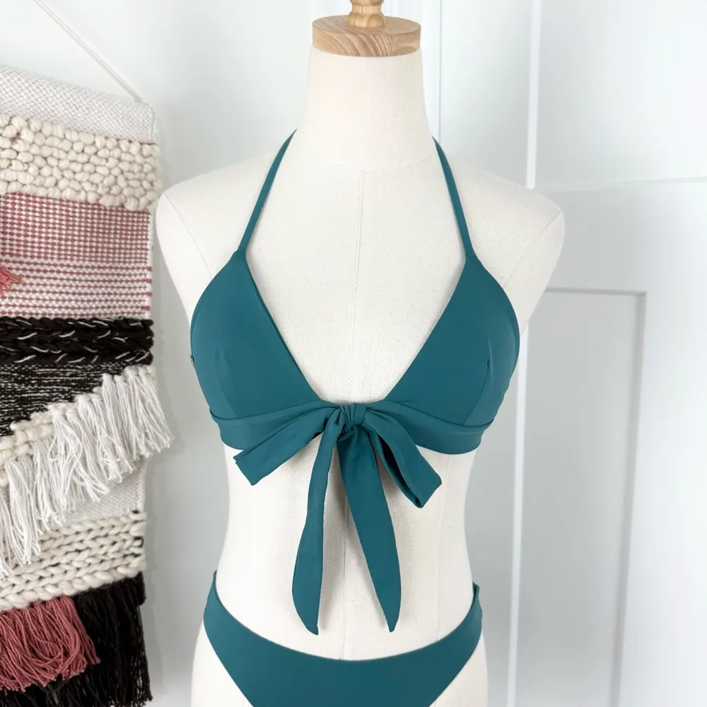 Mara Hoffman  Samba Wraparound Bikini Top + Bottom Teal Sz XS - Image 2