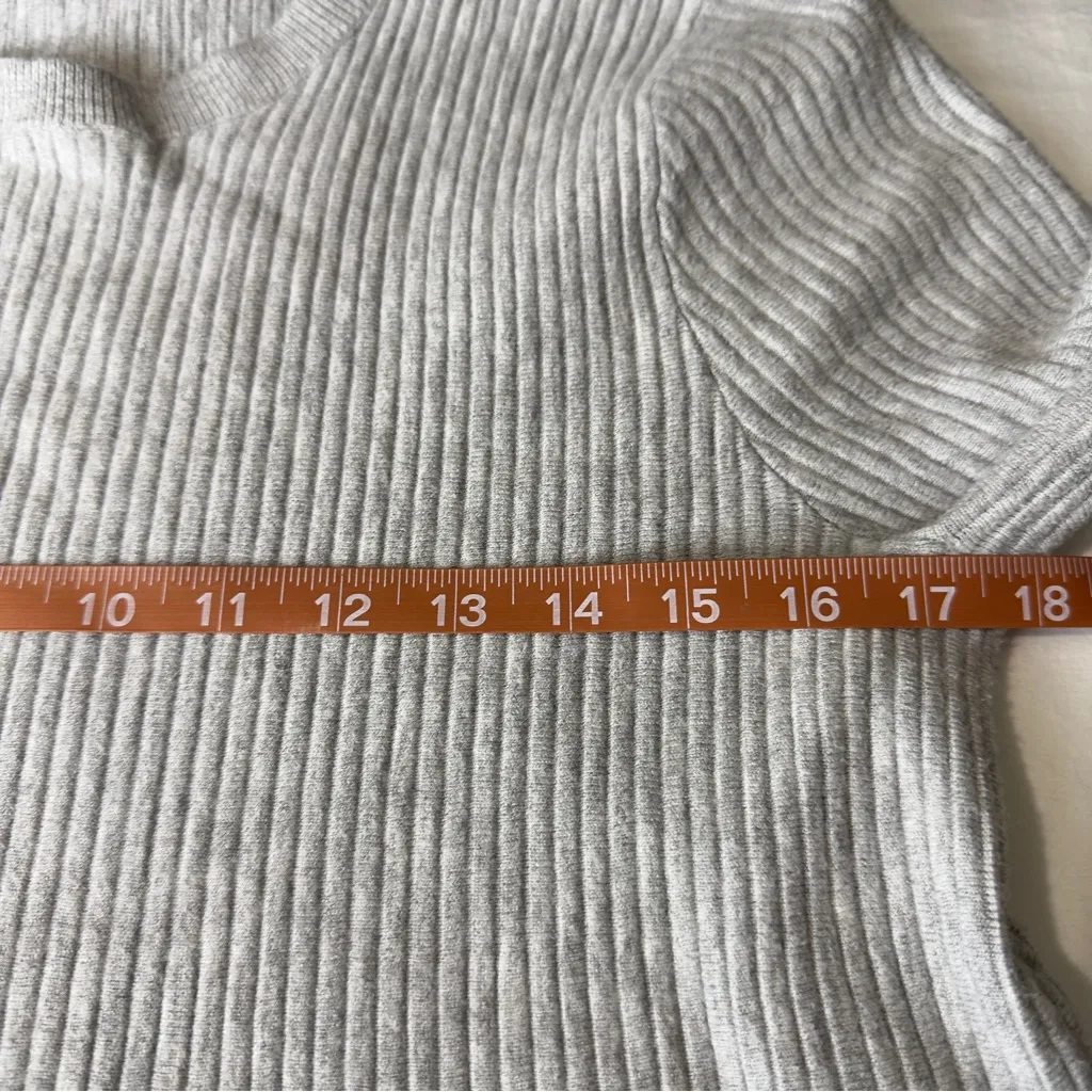 Ann Taylor women’s Ribbed Knit Dress S Long Sleeve Gray Classic Versatile Style - Image 8