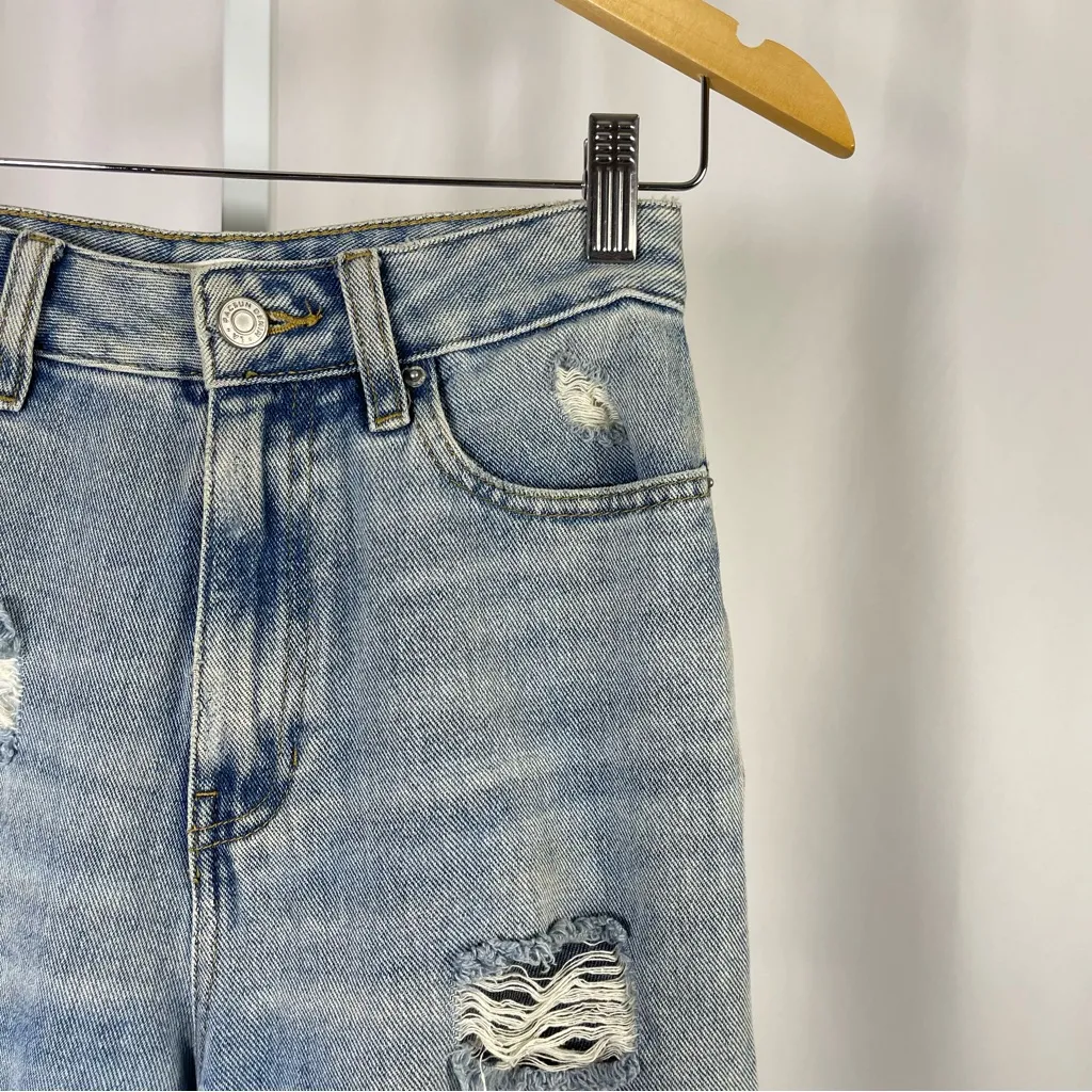 PacSun Classic 90's Boyfriend Size 24 Blue Ripped Straight Leg Jeans Thrashed - Image 10