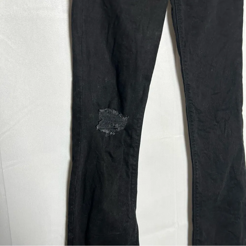 Hudson Barbara Bootcut Black High Rise Waist Distressed Denim Jeans Size 25 - Image 4