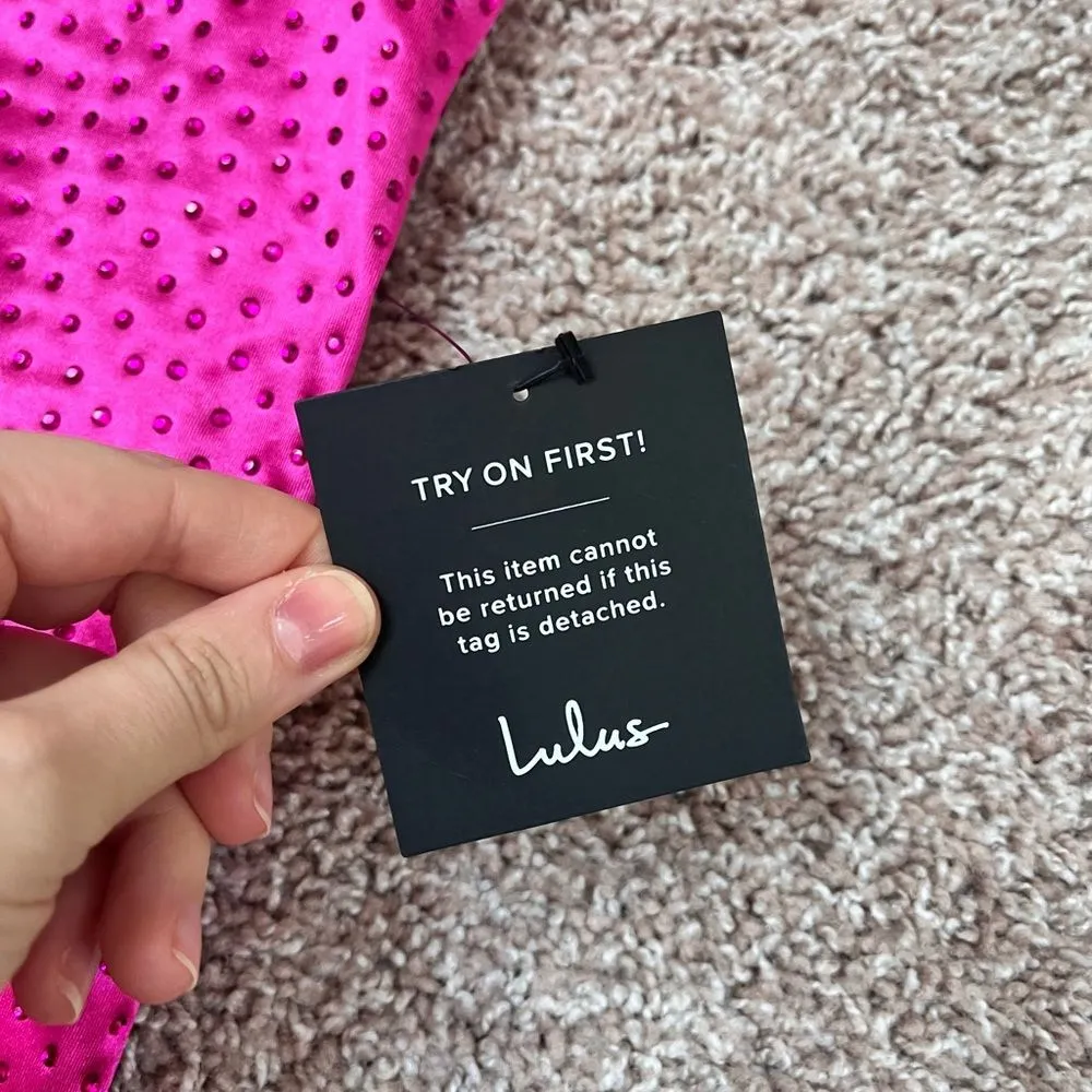 Lulu’s Radiant Satin Rhinestone Maxi Dress - Image 4