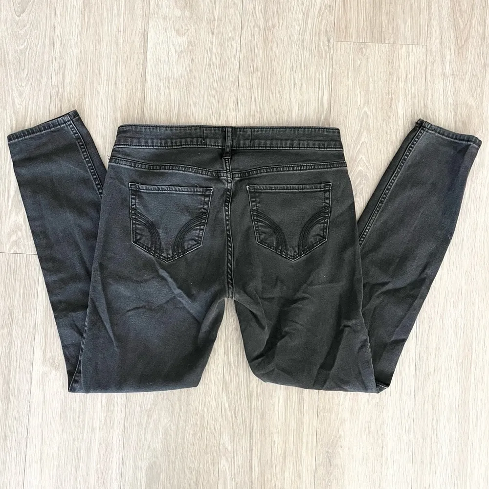 Hollister Skinny Stretch Faded Black Wash Dark Gray Jean Legging Jegging Size 7S - Image 3