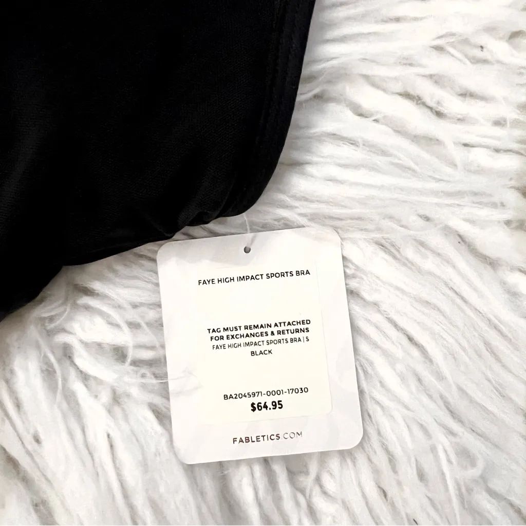 NWT Fabletics Faye High Impact Strappy Sports Bra in Black - Image 4