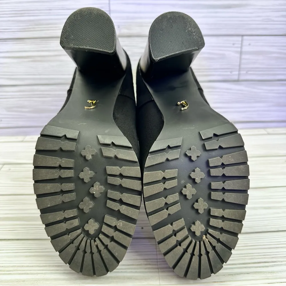 Juicy Couture Ankle Boots Chunky Block Suede Womens Lupia Black Size 8 - Image 15