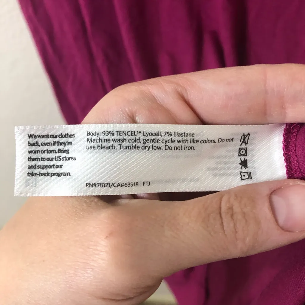 Eileen Fisher Crew Neck Boxy Dress in Berry Magenta - Size Large - Image 5