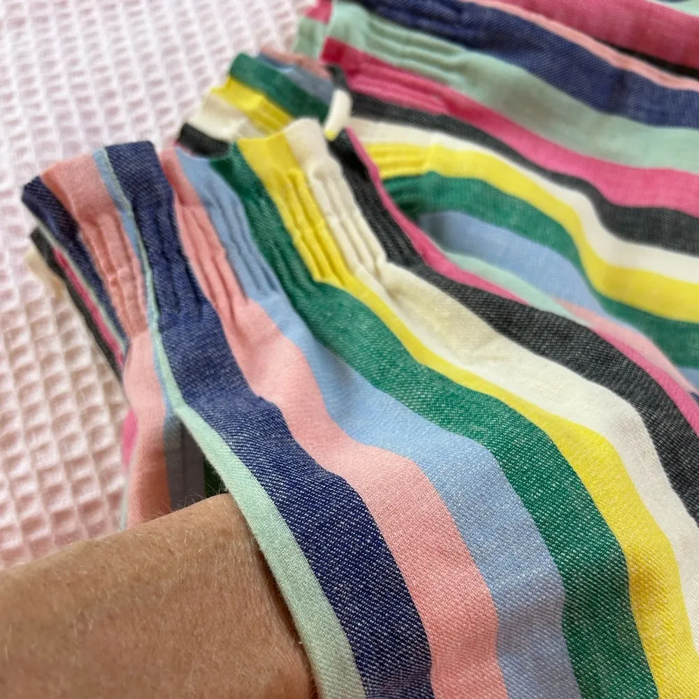 J. crew elastic waist linen dopamine dressing rainbow striped mini skirt size 6 - Image 8