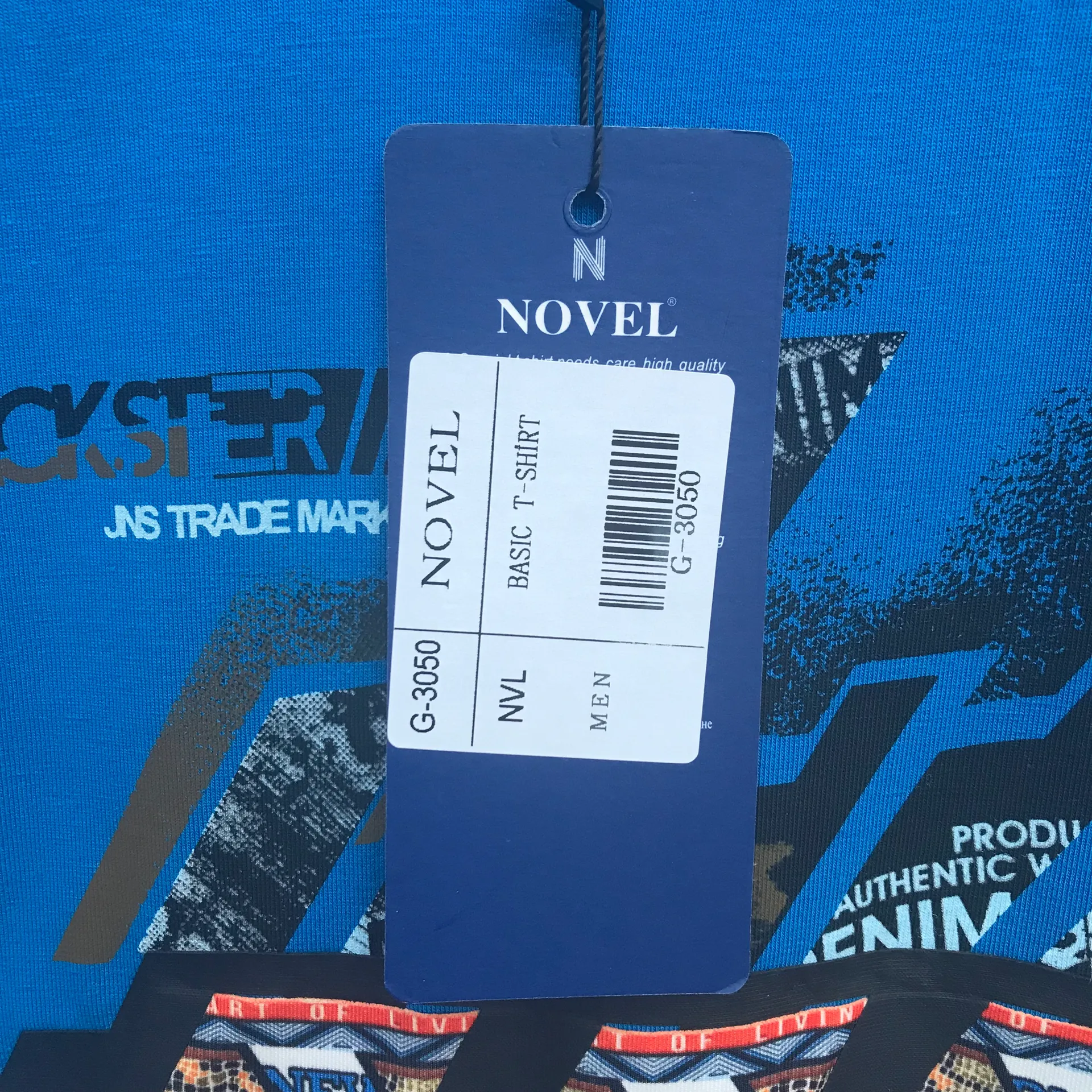 NWT New M Novel Men’s T Shirt Blue Designer Formal Top Short Sleeve Size M - Image 4