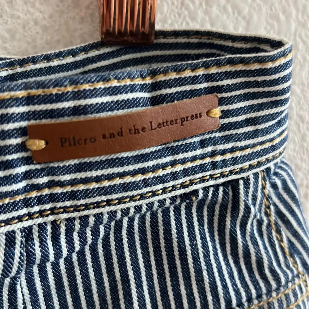 Anthropologie Pilcro Railroad Print Light Denim Vibe Skirt US 4 - Image 4