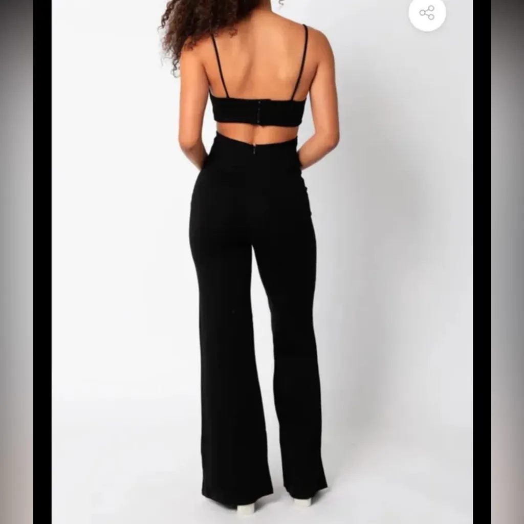Olivaceous Black Jumpsuit with Cut Outs - Image 3