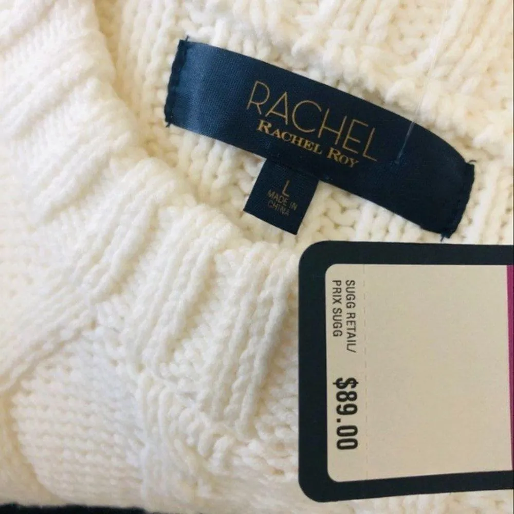 Rachel Roy Adrina Crewneck Pullover in Ivory, Size L New w/o Tag - Image 9