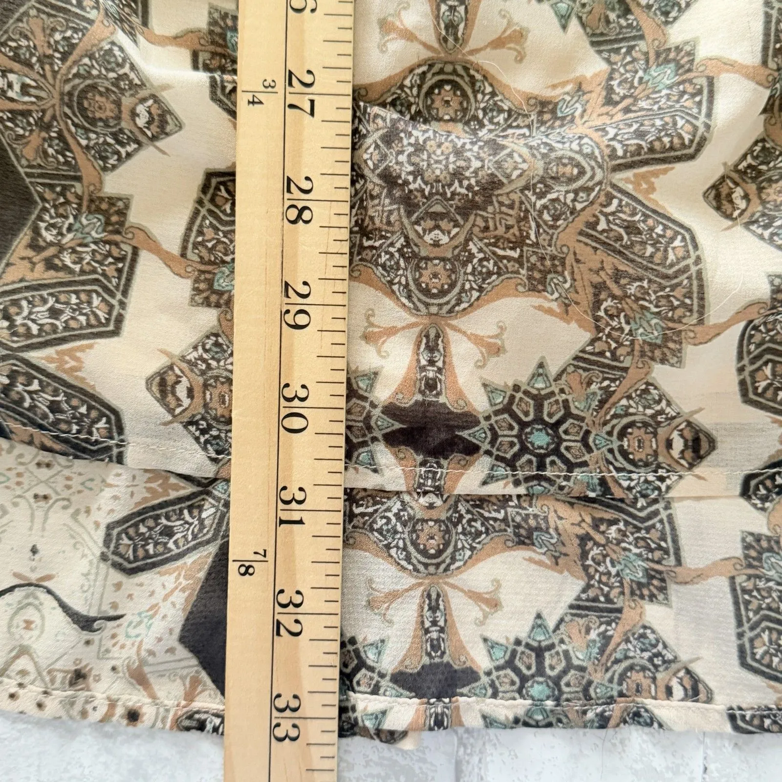 Free People Brown Cream Boho Sheer Shift Dress Chiffon Peasant Sleeves Sz  S - Image 8