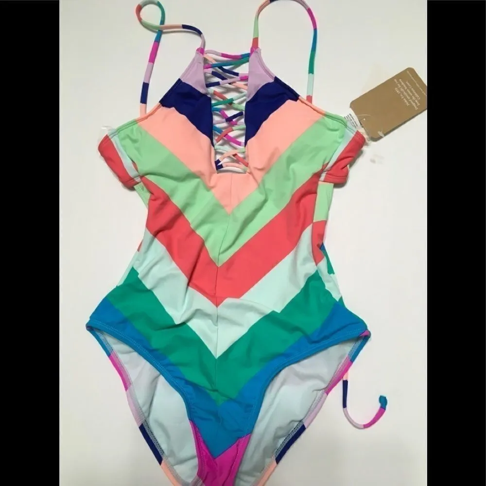 HOBIE Island Vibes high neck swimsuit. NWT - Image 3