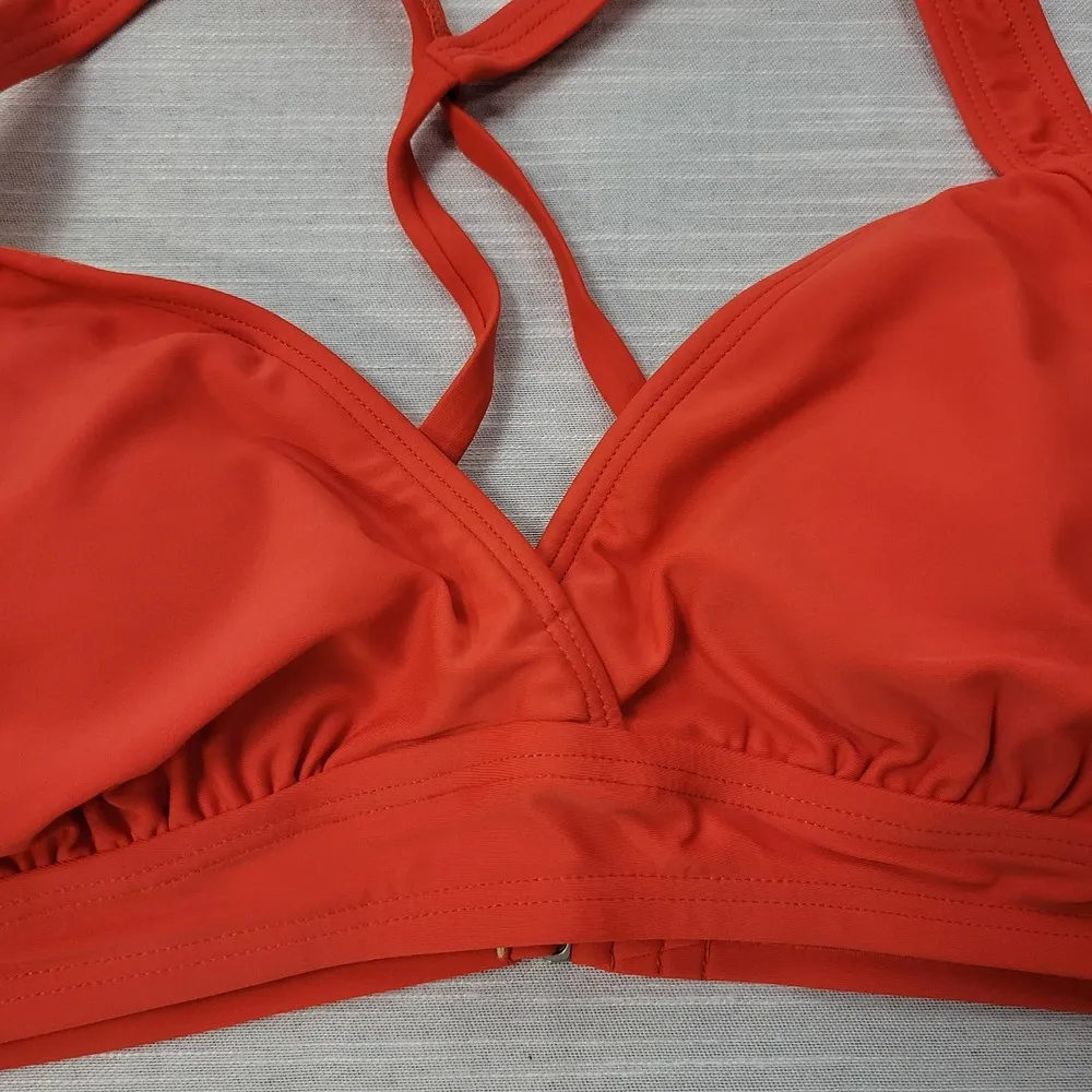 Athleta Womens Bikini Top Size 38C Orange Criss-Cross Back Convertible Strap NEW - Image 10