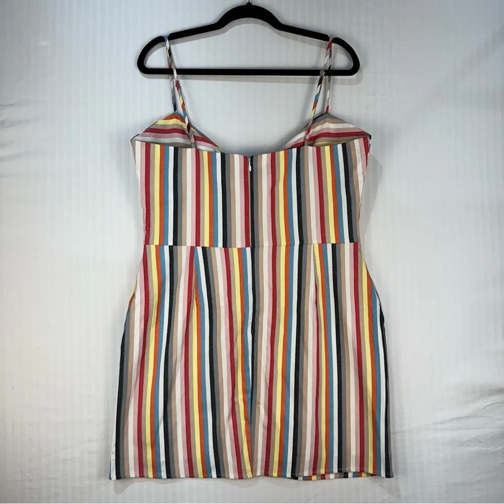 Shaycation x Revolve Elsie Mini Dress Rainbow Striped Button-Down Size X-Large - Image 2