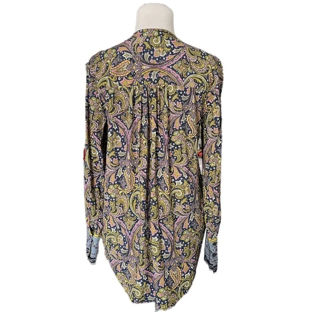 Loft Multicolor Paisley Print Button Down Blouse | Small - Image 3