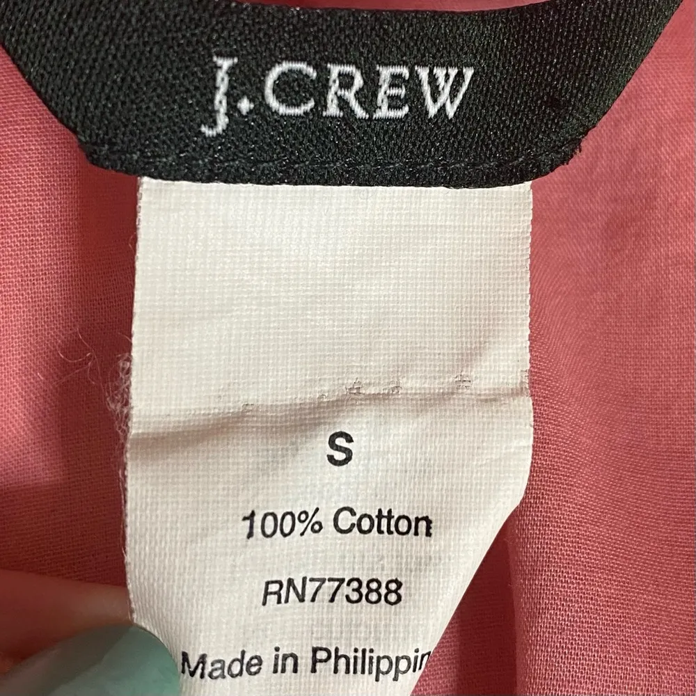 J. Crew Pink Cowl Neck Cotton Summer Dress Size Small - Image 4