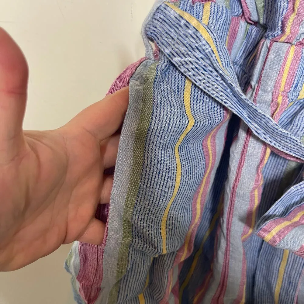 FRAME striped 100% linen romper sz XS - Image 7