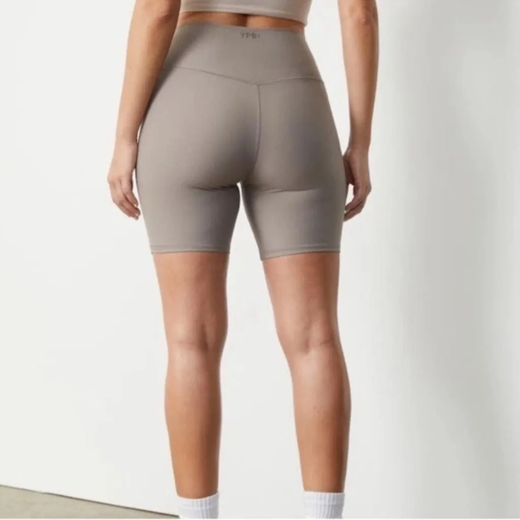 YBP Abercrombie & Fitch Biker Shorts Small Taupe Tan - Image 2