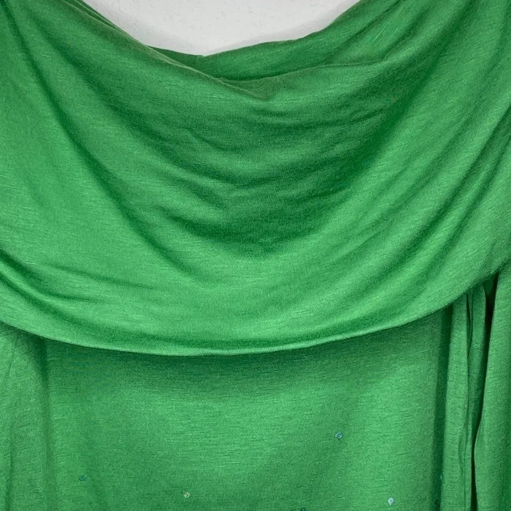 Kudu Off Shoulder Top Sequins Green - Image 6