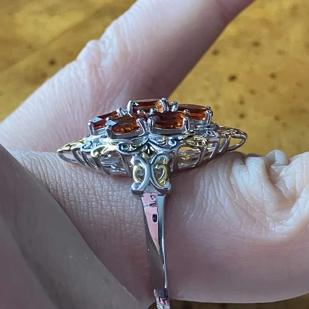 Natural Cherry Citrine Sterling Silver Ring Size 7 - Image 3