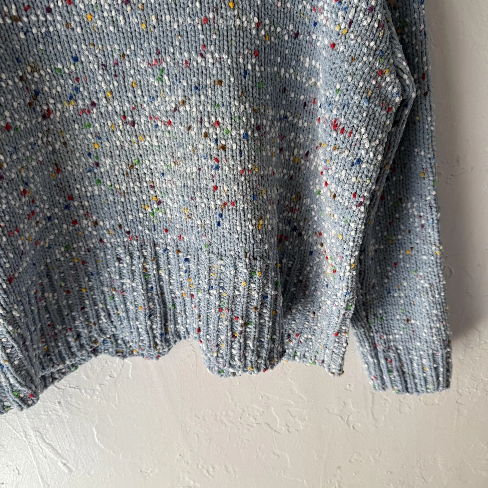 Jun & Ivy Sweater Womens Small Blue Multicolor Confetti Knit Pullover Cozy Top - Image 3