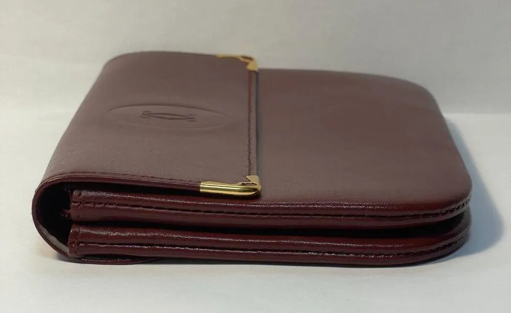 CARTIER Vintage Must de Cartier Bordeaux Leather Wallet - Preowned - Image 8