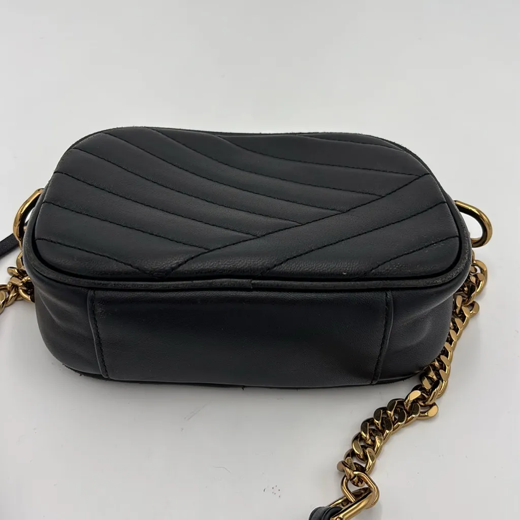 Tory Burch Kira Black Leather Chevron Camera Bag - Image 5