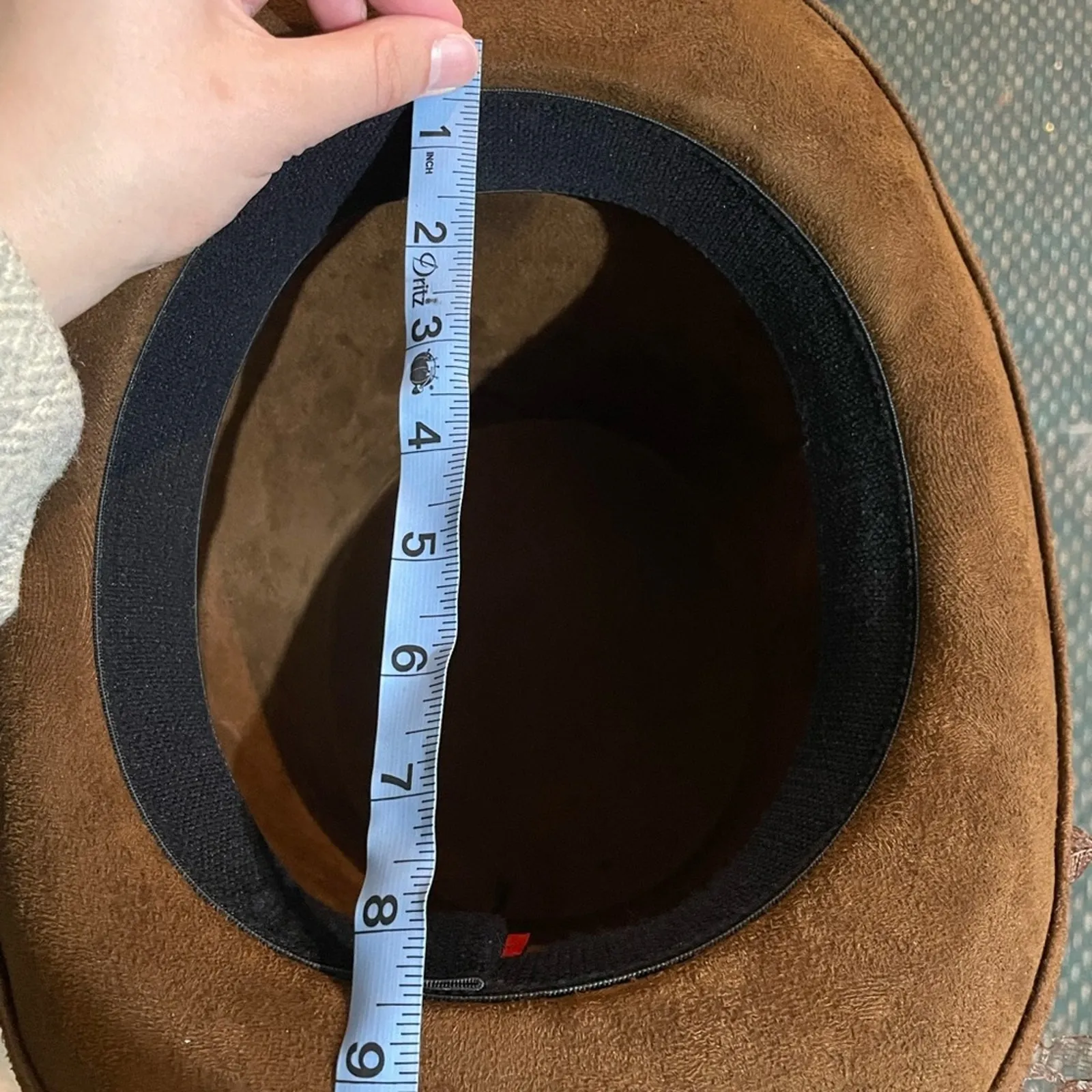 6” steampunk top hat w added metal goggles Brown - Image 6