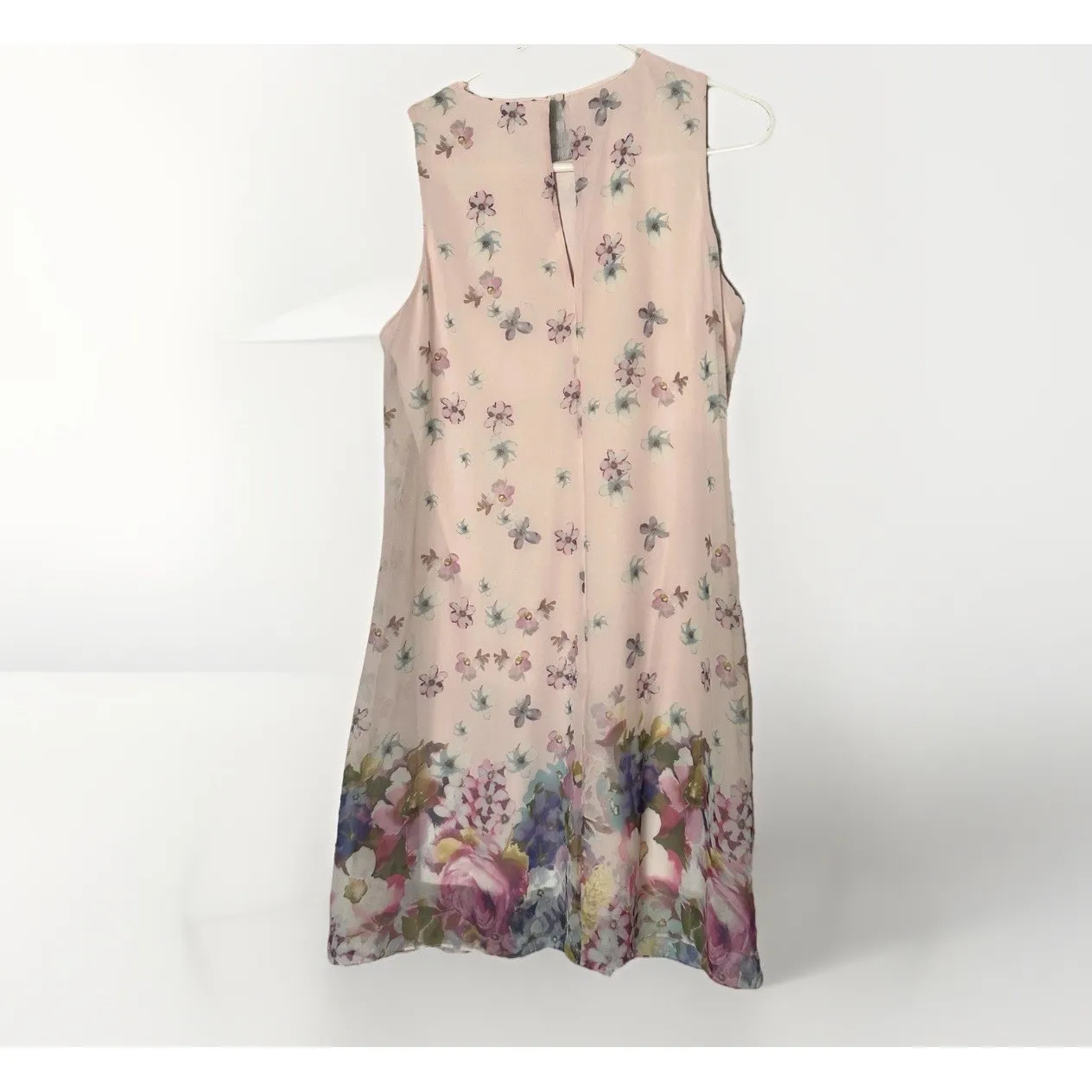 Calvin Klein Pink Floral Dress 12 Spring Easter Church Pastel Garden Party - Image 3