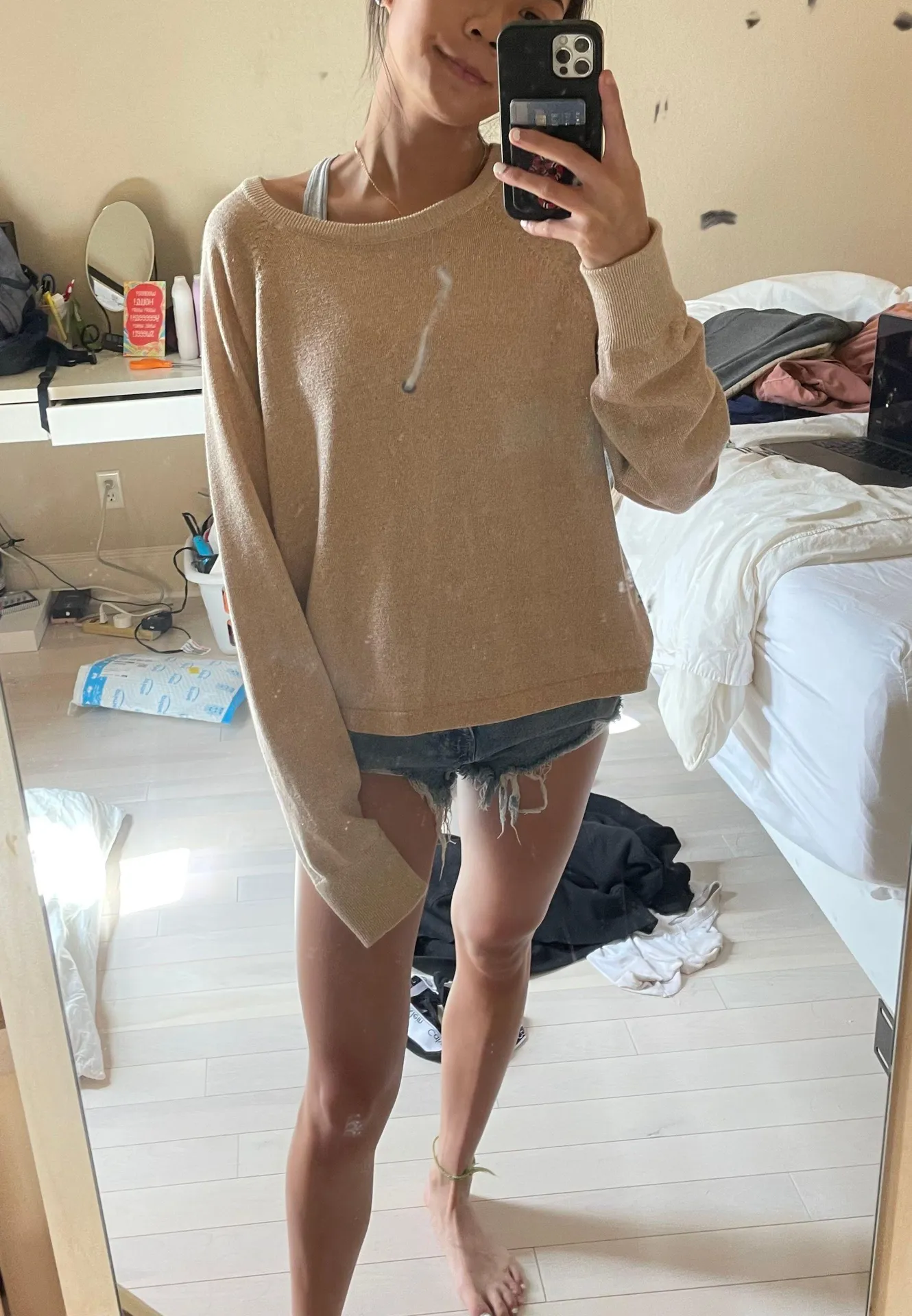 Golden Pink Glitter Shimmer Sweater Size L - Image 3