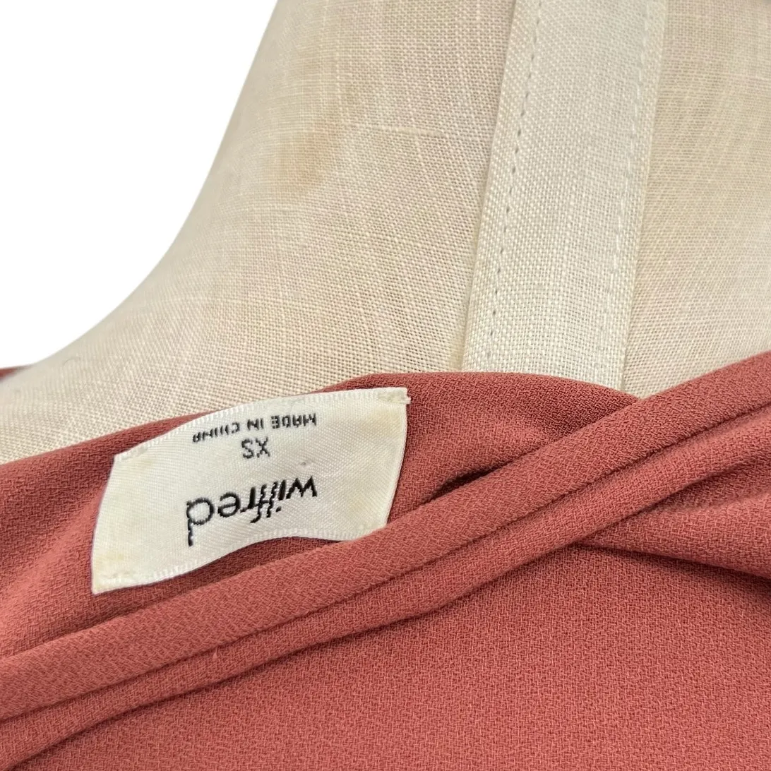 Aritzia Wilfred Marvelle Dress Mini Peasant Ruffle Rust Size XS - Image 9