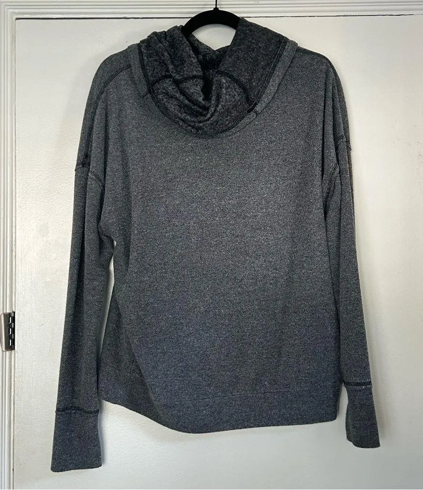 Kenzie Performance Heathered Grey Cowl Neck Oversized Sweater M - Image 7