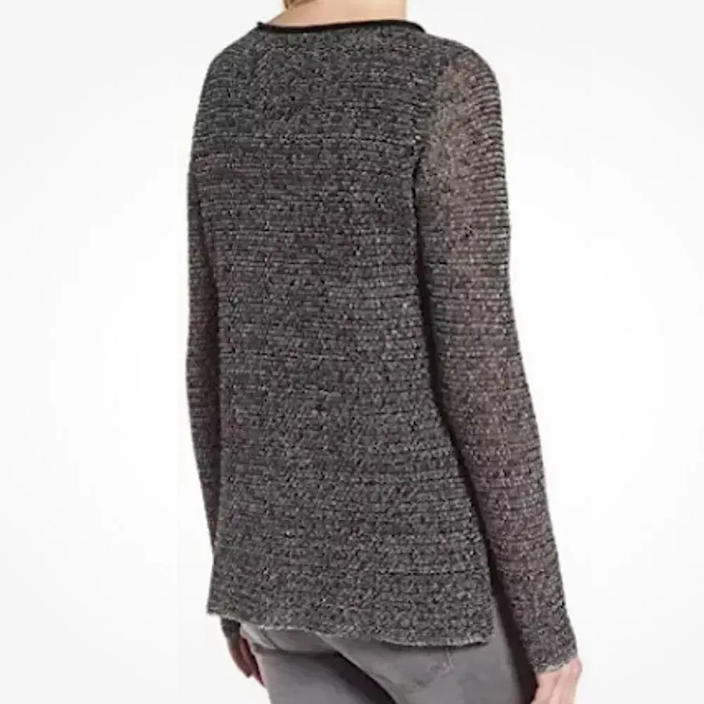 Eileen Fisher Organic Linen Cotton Grain Rolled Bateau Neck Layered Sweater M - Image 3