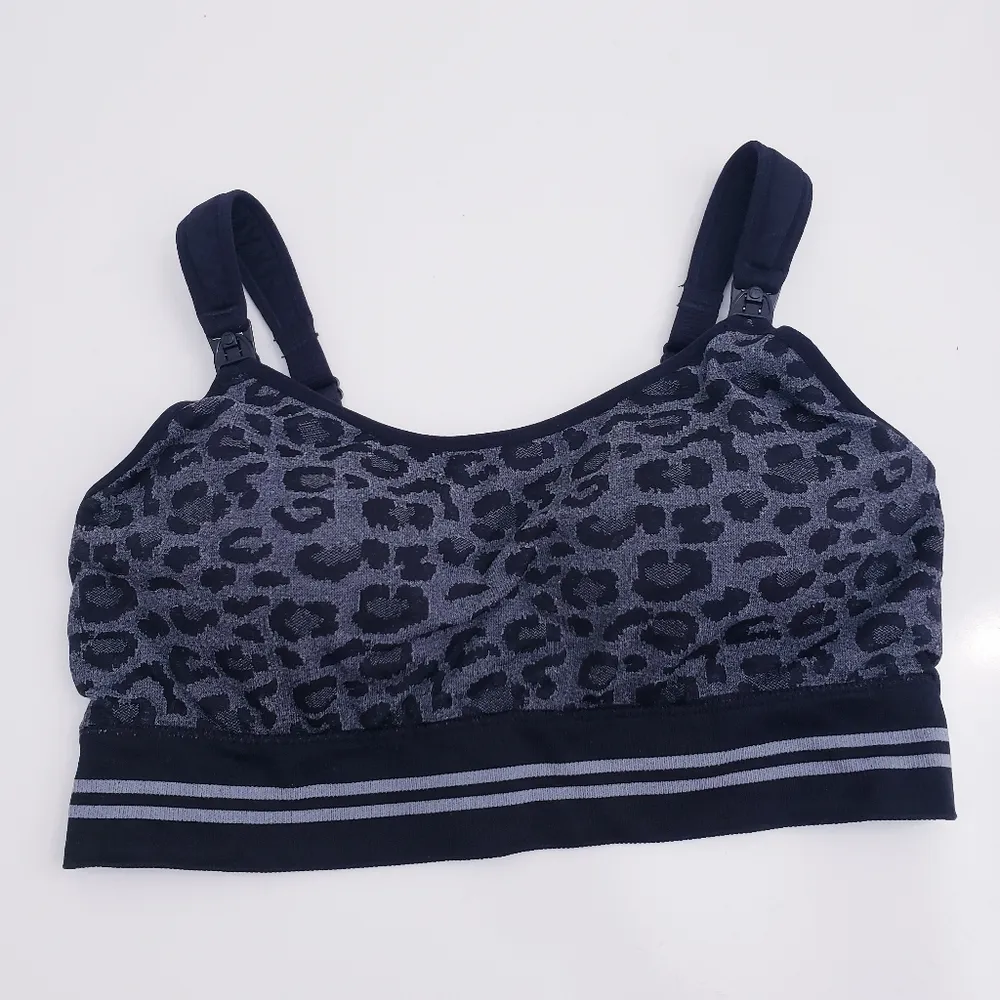 Momcozy Leppard Print Adjustable Nursing Bra Black Size XL - Image 2