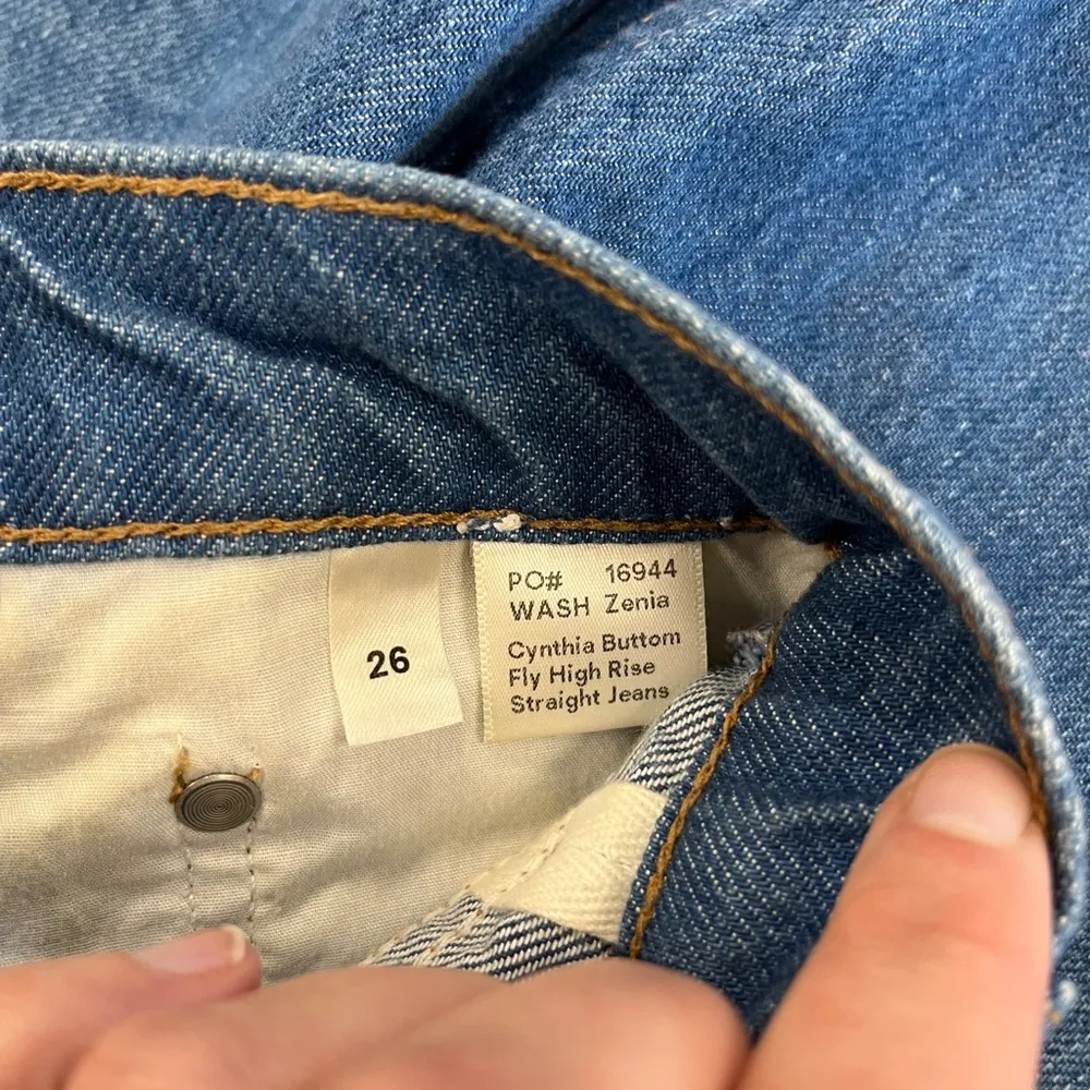 Reformation Cynthia Button Fly High Rise Straight Jeans Sz 26 - Image 8