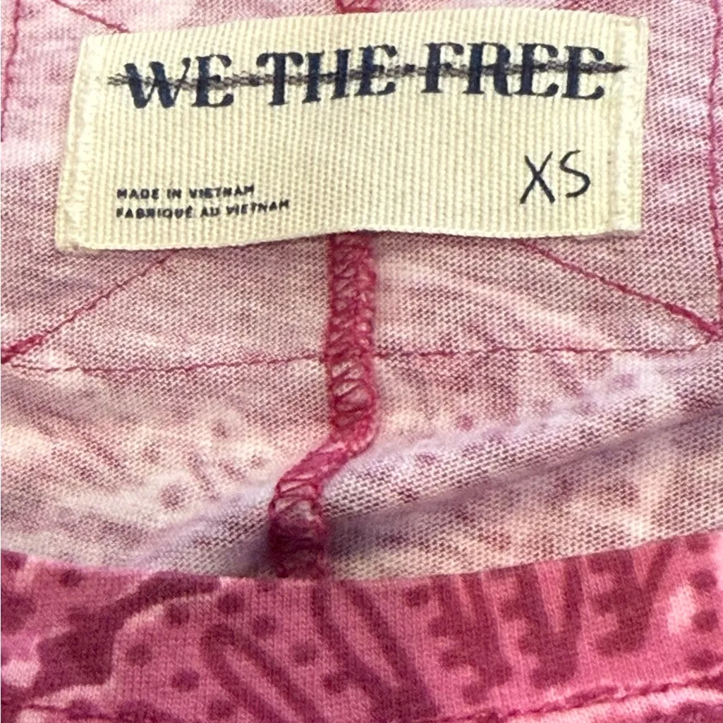 NWOT‎ Free People We The Free Nina Printed Tee Shirt in Magenta Combo XS - Image 7