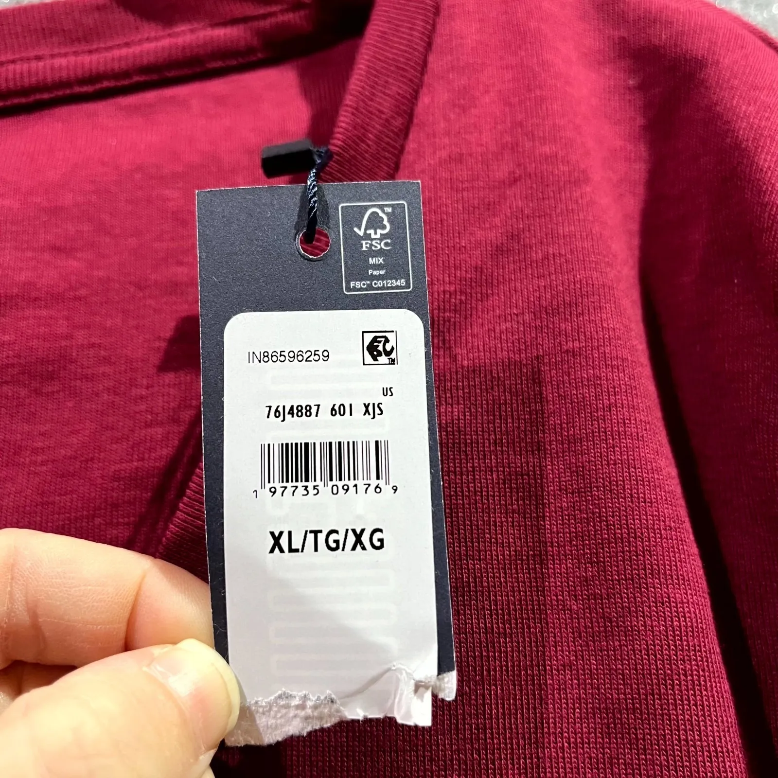 Tommy Hilfiger T-Shirt Womens XL Red Cotton V Neck Embroidered Logo Slim Fit - Image 5