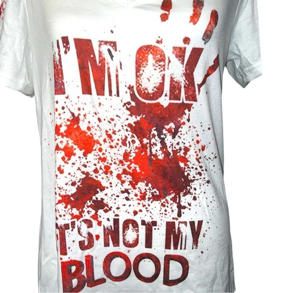 Halloween white bloody fun sayings tee! White - Image 6