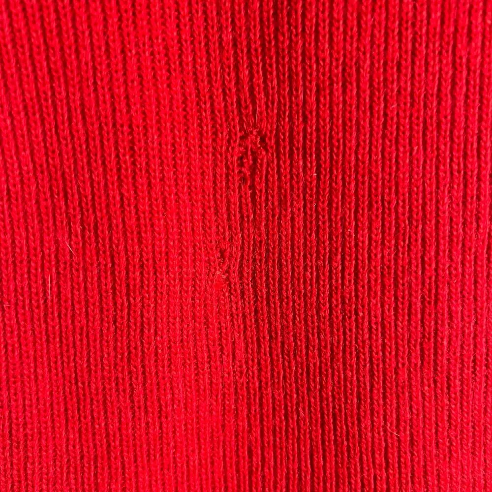 Bergdorf Goodman Vintage Red Ribbed Knit Turtleneck Wool Sweater Size Small - Image 9